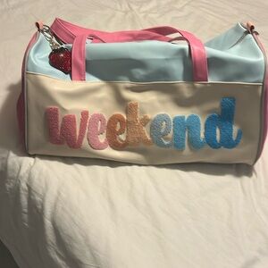 Jadelynn Brooke Pink and Cream Satchel with Satin Sheen